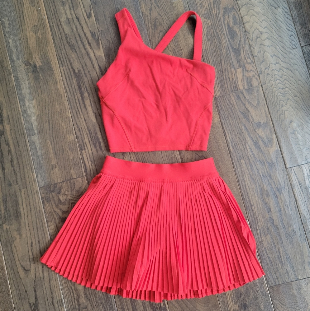 Lululemon Pleated Tennis Skirt And Everlux Assymetrical Tennis Tank